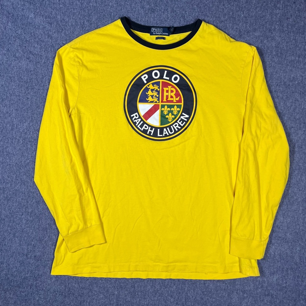 Vintage Polo Ralph Lauren Mens XL Long Sleeve Crest Logo Graphic T-Shirt Classic